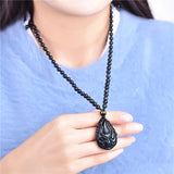 Rainbow Obsidian Fox Cord Necklace — detail view 4