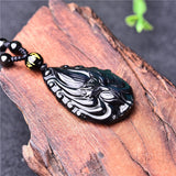 Rainbow Obsidian Fox Cord Necklace — detail view 5