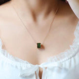 Round Jade Silver-Plated Necklace — detail view 4