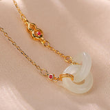 Round Jade Sterling Silver Necklace — detail view 4