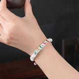 Round Jade Woven Cord Bracelet — detail view 5