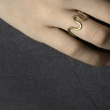 Sculptural Brass Wave Ring — product view 5