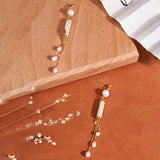 Shoushan Stone and Pearl Drop Earrings — detail view 2