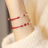Silver Bamboo and Agate Cord Bracelet — product view 2