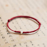Silver Bead Braided Cord Bracelet — product view