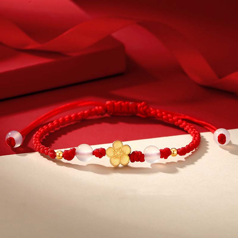 Silver Blossom and Chalcedony Cord Bracelet — product view
