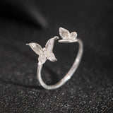 Silver Butterfly Open Ring — product view 3