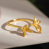 Silver Butterfly Open Ring — product view 5