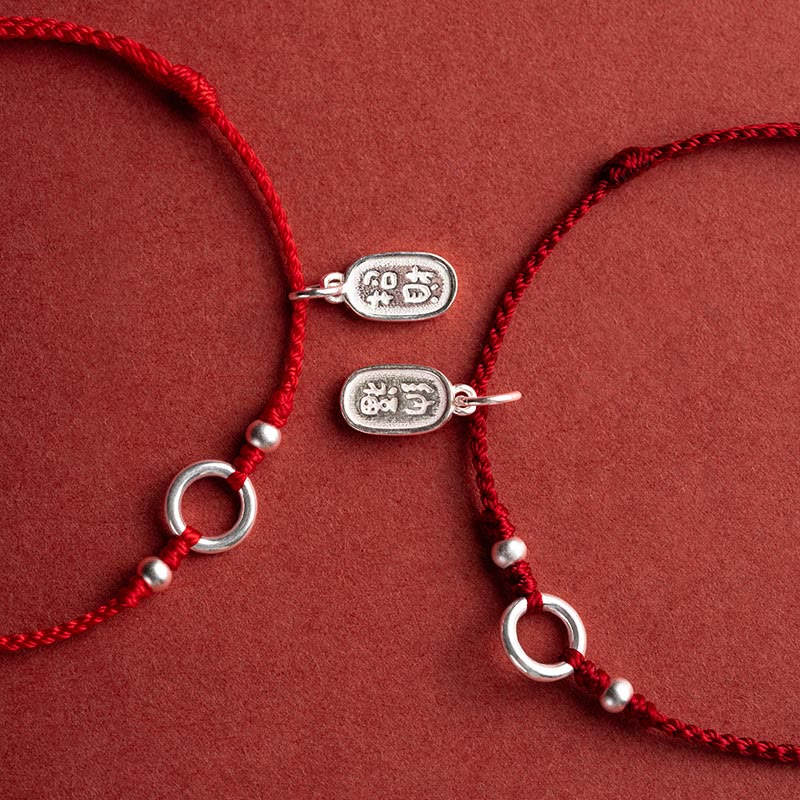 Silver Charm Cord Bracelet — detail view 4