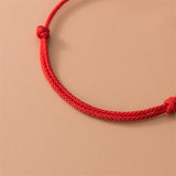 Silver Clover Red Cord Bracelet — product view 4