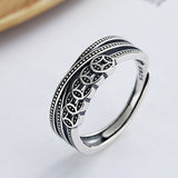 Silver Coin Motif Open Band — product view 3