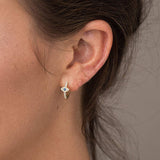 Silver Eye Huggie Hoop Earrings — product view 3
