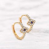 Silver Eye Huggie Hoop Earrings — product view 5
