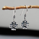 Silver Lotus Hook Earrings — product view 1