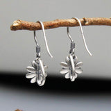 Silver Lotus Hook Earrings — product view 4