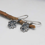 Silver Lotus Hook Earrings — product view 5