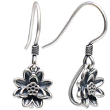Silver Lotus Hook Earrings — product view 6