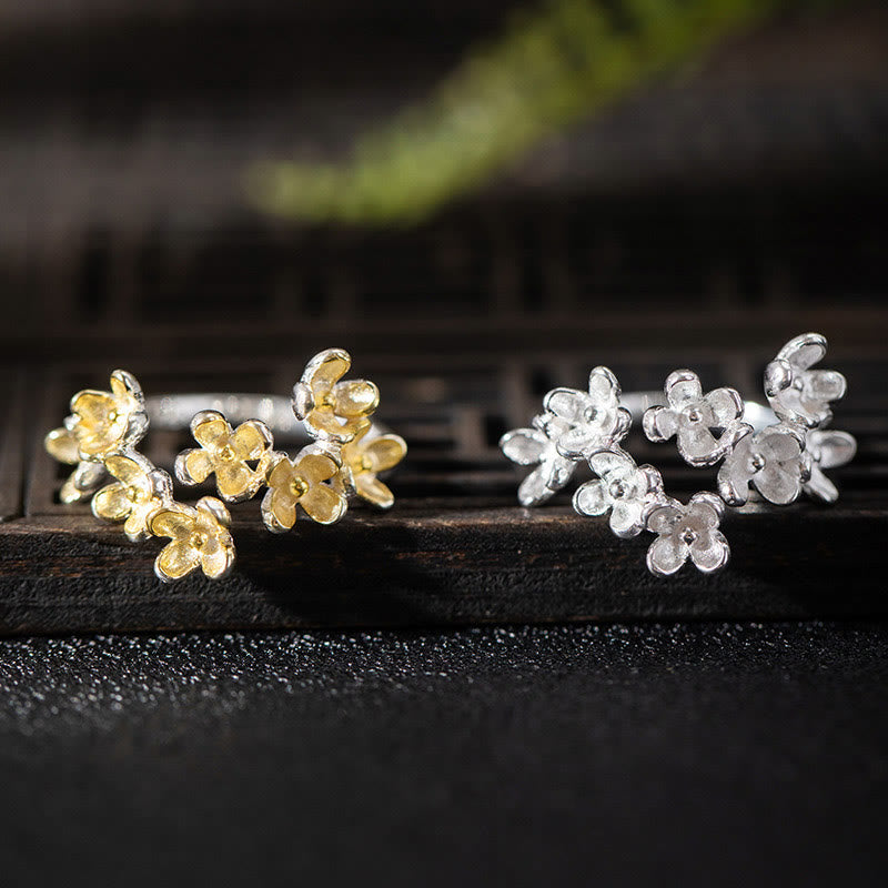 Silver Osmanthus Blossom Ring — product view 2