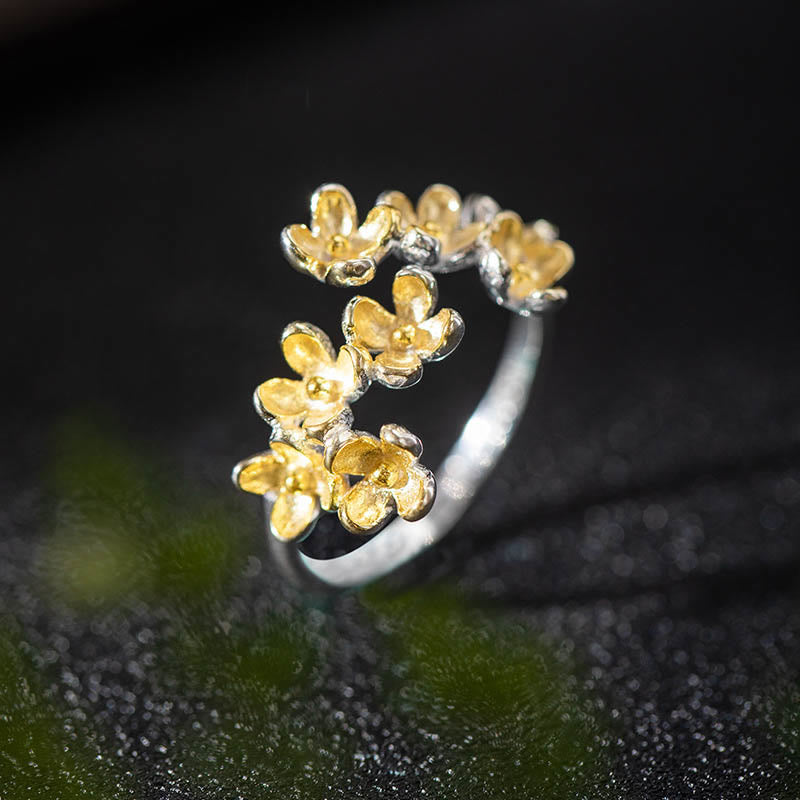 Silver Osmanthus Blossom Ring — product view 3