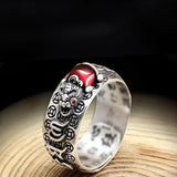 Anillo abierto Pixiu plateado