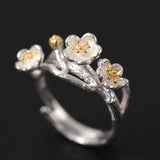 Silver Plum Blossom Open Ring — product view 1