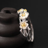 Silver Plum Blossom Open Ring — product view 4