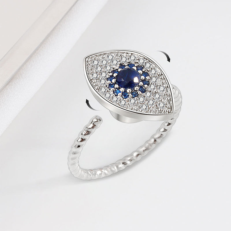 Silver Rotating Eye Ring — product view 1