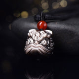 Silver Sheen Obsidian Lion Cord Necklace — product view 2