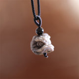 Silver Sheen Obsidian Lion Cord Necklace — product view 4