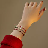 Single Pearl Braided Cord Bracelet — detail view 3