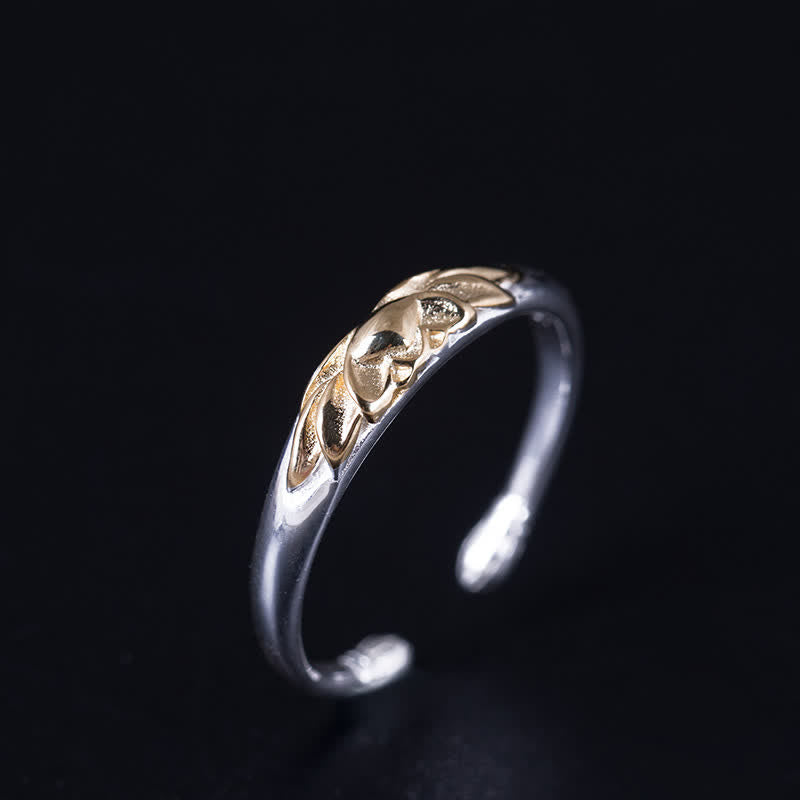 Slim Lotus Sterling Silver Ring — detail view 2