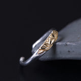 Slim Lotus Sterling Silver Ring — detail view 3