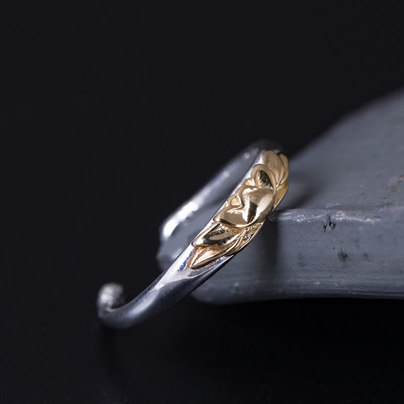 Slim Lotus Sterling Silver Ring — detail view 3