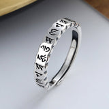 Slim Silver Mantra Band — product view 1