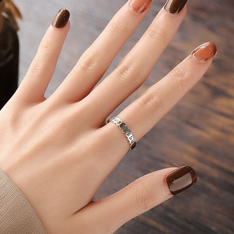 Slim Silver Mantra Band — product view 4