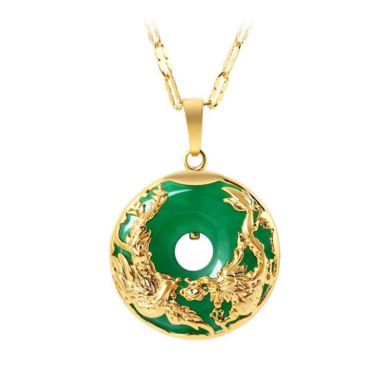 Small Cyan Jade Pendant Necklace — product view 2