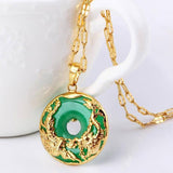 Small Cyan Jade Pendant Necklace — product view 5