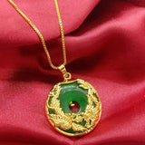 Small Cyan Jade Pendant Necklace — product view 6