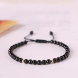 Small Obsidian Bead Cord Bracelet — product view