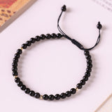 Small Obsidian Bead Cord Bracelet — detail view 2