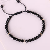 Small Obsidian Bead Cord Bracelet — detail view 3