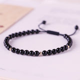 Small Obsidian Bead Cord Bracelet — detail view 4