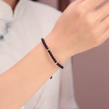 Small Obsidian Bead Cord Bracelet — detail view 5