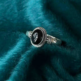 Small Onyx Sterling Silver Open Ring — product view 1