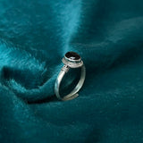 Small Onyx Sterling Silver Open Ring — product view 4