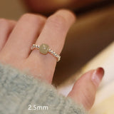 Small Stone and Silver Elastic Ring — detail view 2