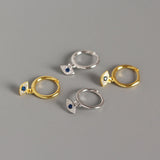 Sterling Silver Eye Charm Hoops — product view