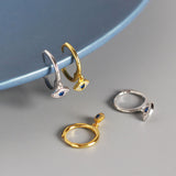 Sterling Silver Eye Charm Hoops — detail view 4