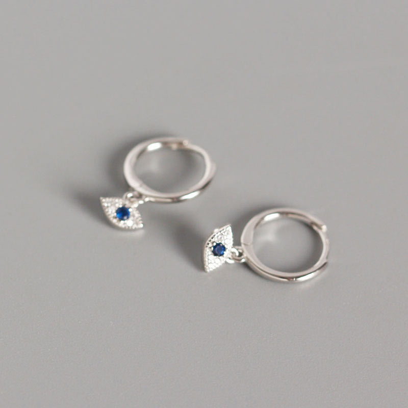 Sterling Silver Eye Charm Hoops — detail view 5