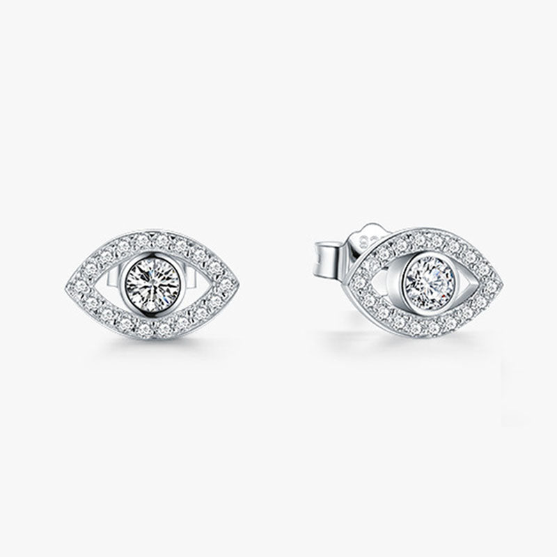 Sterling Silver Eye Stud Earrings — product view